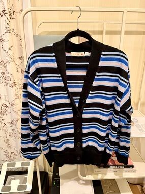 Marni x UNIQLO Cardigan with Blue and Peach Stripes